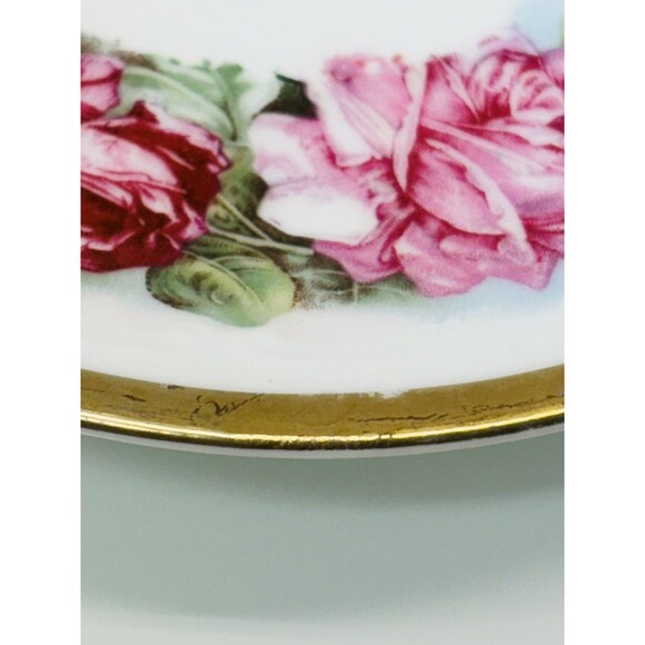 Zeh, Scherzer & Co Bavaria Plate Saucer Pink Roses Flowers Gold Trim 5.5” VNTG - Picture 6 of 9